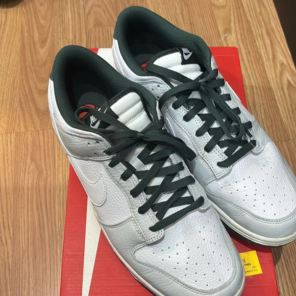 Nike Men's White and Dark Green Sneakers - Picture 2 of 2